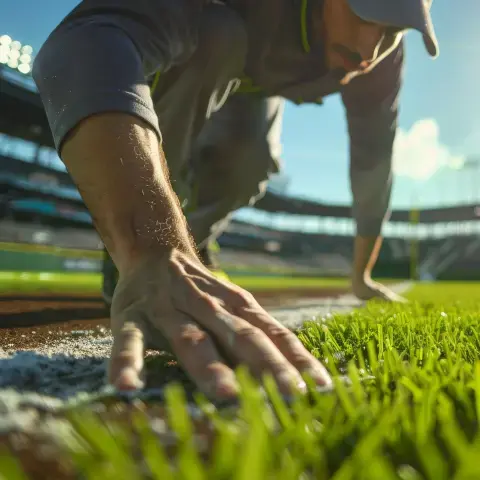 Baseball stadium grass
